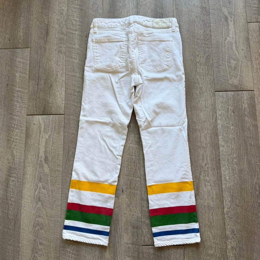 Ralph Lauren White Jeans with Colorful Stripes - Picture 4 of 5
